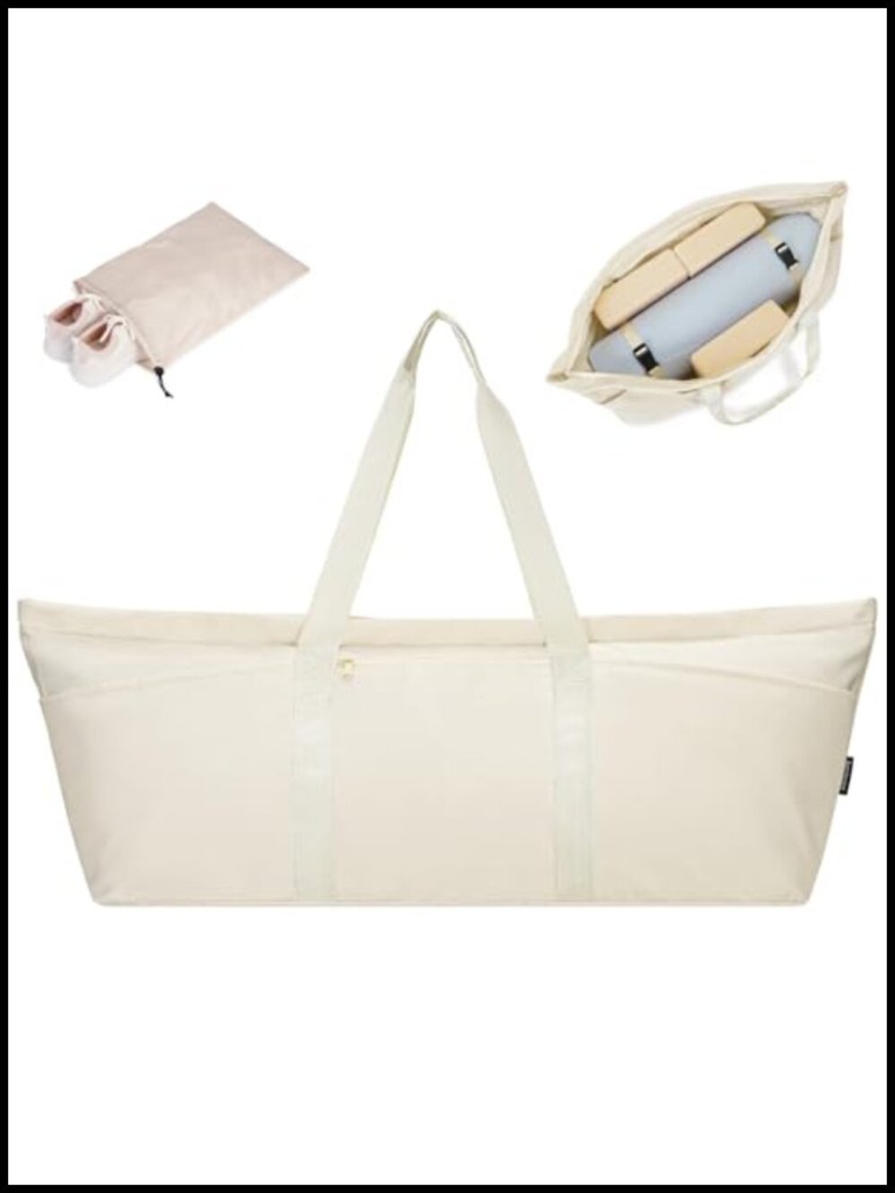 Large Yoga Mat Bag with Shoe Compartment Gym Carrier Trolley Sleeve